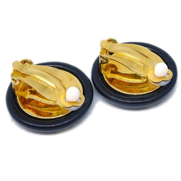 Chanel Black Button Earrings Clip-On - Picture 3 of 4
